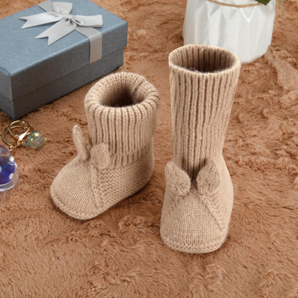 Baby Booties Newborn Babe First Walkers Knit Boots Warm Knit Crib Shoes Crochet Soft Infant Sock for Boy Girl