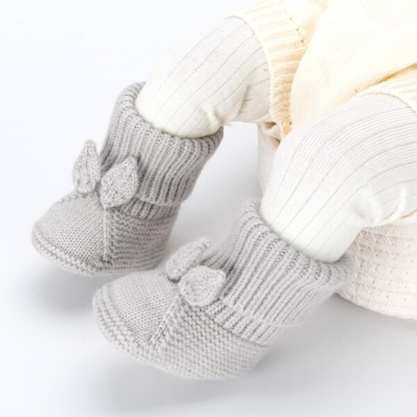 Baby Booties Newborn Babe First Walkers Knit Boots Warm Knit Crib Shoes Crochet Soft Infant Sock for Boy Girl