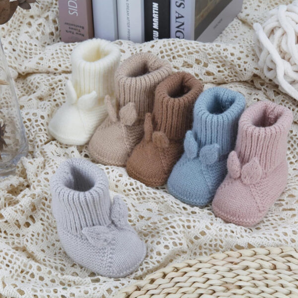 Baby Booties Newborn Babe First Walkers Knit Boots Warm Knit Crib Shoes Crochet Soft Infant Sock for Boy Girl