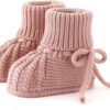 Baby Booties Soft Knit Baby Shoes for Newborn Boys Girls Machine Washable First Walker Boots Cream White 0-3 Months