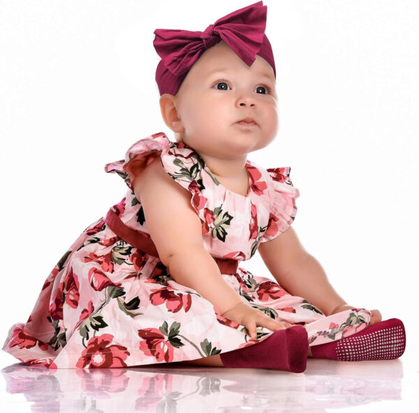 688ae9dee3689ea1780be6b733ea2805b81df2389f72cce76bfe1.jpg Geyoga 18 Pieces Baby Headband Newborn Socks and Mittens Sets Elastic Baby Essentials Boys Girls 0-6 Months