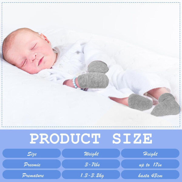 6 Pack Preemie Mittens and Socks Set Newborn Baby Mittens and Socks Set No Scratch Preemie Gloves Cotton for Boys Girls