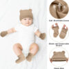 Geyoga 8 Pack Preemie Hats, Mittens and Socks Set - Cotton Preemie Caps, No Scratch Mittens, Warm Terry Socks for Baby Gifts