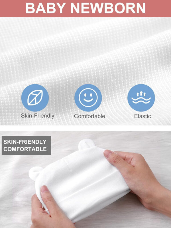 Geyoga Newborn Baby Hat Bear Ears Mittens and Socks Set for 0-6 Month