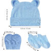 Geyoga Newborn Baby Hat Bear Ears Mittens and Socks Set for 0-6 Month