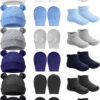 Geyoga Newborn Baby Hat Bear Ears Mittens and Socks Set for 0-6 Month