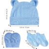 Geyoga Newborn Baby Hat Bear Ears Mittens and Socks Set for 0-6 Month