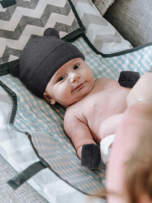 Geyoga Newborn Baby Hat Bear Ears Mittens and Socks Set for 0-6 Month