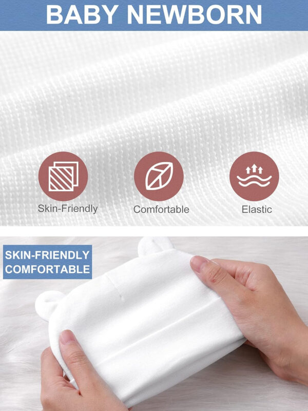 Geyoga Newborn Baby Hat Bear Ears Mittens and Socks Set for 0-6 Month