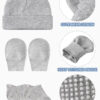 Geyoga Newborn Baby Hat Bear Ears Mittens and Socks Set for 0-6 Month