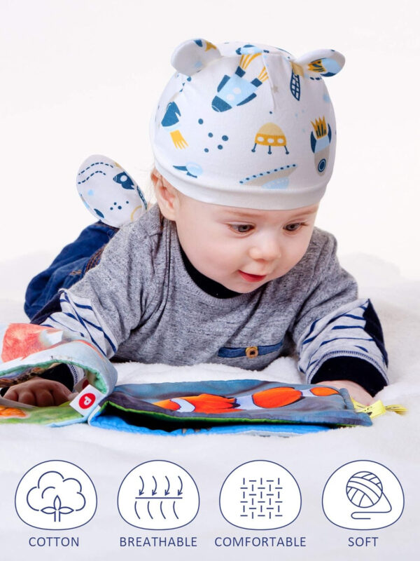 Geyoga 18 Pcs Baby Hats Mittens and Socks Set Newborn Mittens No Scratch Baby Hats and Newborn Socks for 0-6 Months