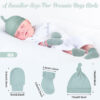 Ramede 4 Pack Preemie Hats Mitten and Socks Set Cotton Preemie Cap No Scratch Mittens Warm Terry Socks for Girls Boys