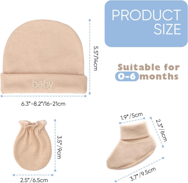 688aeb630bcc65c223d2234d0c24749a5c4fef3dc7ee592b6962f.jpg BQUBO Newborn Baby Hat Mittens Socks Set Infant Cotton Beanie Gloves Thick Warm Socks for 0-6 Months Boys Girls