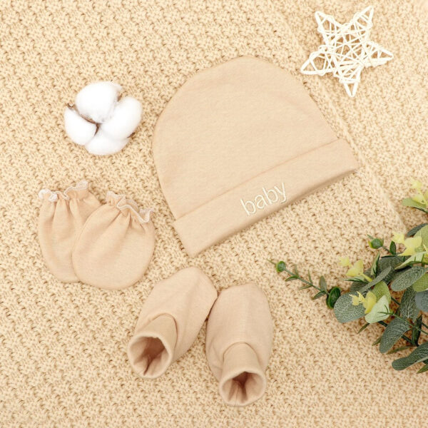 688aeb6b76945cf7529f7207edb73099b4c6bc3e9d0438243dce7.jpg BQUBO Newborn Baby Hat Mittens Socks Set Infant Cotton Beanie Gloves Thick Warm Socks for 0-6 Months Boys Girls