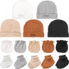 688aeb6cef67e2306741d7a15a6a84a09e5397ea46f2e30b8b64c.jpg BQUBO Newborn Baby Hat Mittens Socks Set Infant Cotton Beanie Gloves Thick Warm Socks for 0-6 Months Boys Girls