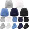 688aeb6e933b231148f2fb85895ec48d194e76ebf488ed0686fd6.jpg BQUBO Newborn Baby Hat Mittens Socks Set Infant Cotton Beanie Gloves Thick Warm Socks for 0-6 Months Boys Girls
