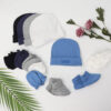 688aeb723cf32b5723ddd98342515320ad2bd7f66f4a6754cc1b5.jpg BQUBO Newborn Baby Hat Mittens Socks Set Infant Cotton Beanie Gloves Thick Warm Socks for 0-6 Months Boys Girls