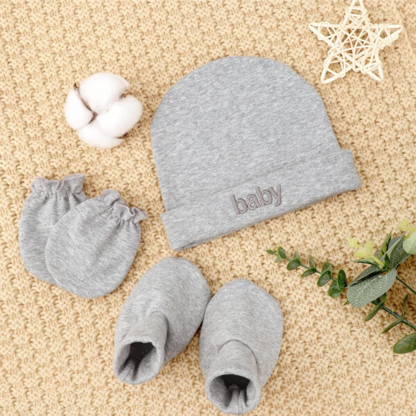 688aeb79dff52125a8c38ae36bb65782dcf801b210146f47a7928.jpg BQUBO Newborn Baby Hat Mittens Socks Set Infant Cotton Beanie Gloves Thick Warm Socks for 0-6 Months Boys Girls