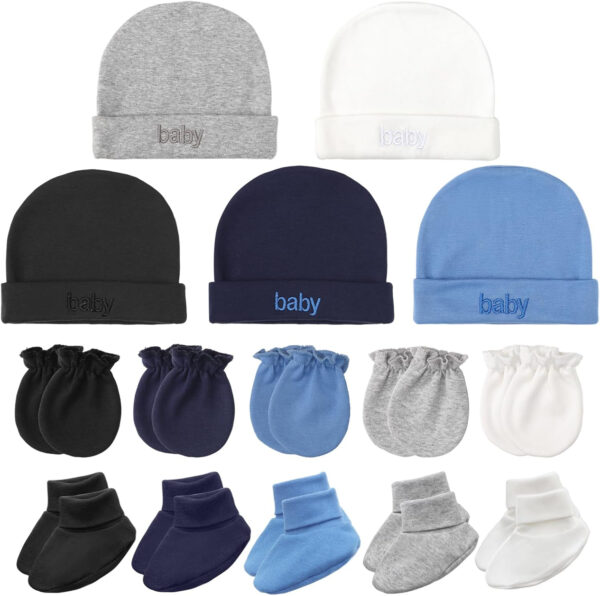 688aeb7b8931d8694588238f0d573aef77f477d6e97cc6ff867ba.jpg BQUBO Newborn Baby Hat Mittens Socks Set Infant Cotton Beanie Gloves Thick Warm Socks for 0-6 Months Boys Girls