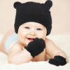 4 Sets Newborn Baby Hat and Mittens Toddler Beanie Cap Non Slip Socks for 0-6 Months