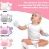 4 Sets Newborn Baby Hat and Mittens Toddler Beanie Cap Non Slip Socks for 0-6 Months