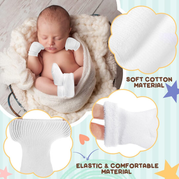 688aec146ba55b63554c4cb0b867e3db2e0d5ad30385480b012f1.jpg Jeyiour 30 Pairs Preemie Mittens and Socks - No Scratch Baby Mittens and Socks Set for Boys, Girls and Unisex