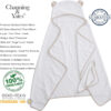 688af1096c8711a99047152c6b9f39a056742f870385bf7b6c5c2.jpg Channing & Yates Premium Organic Baby Towel Set - Soft Viscose Bamboo Hooded Towel & Washcloth - Girl & Boy Bath Essentials (Beige/White)
