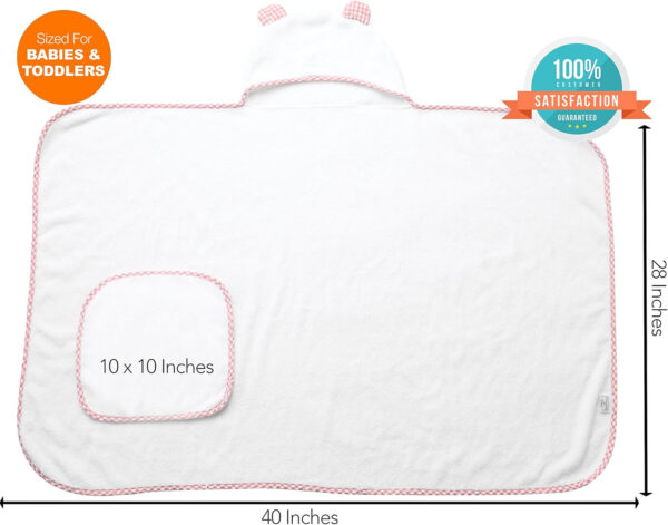 688af111a97e9643293a9d6601bb0ff651b06daab431bdb2b139b.jpg Channing & Yates Premium Organic Baby Towel Set - Soft Viscose Bamboo Hooded Towel & Washcloth - Girl & Boy Bath Essentials (Beige/White)