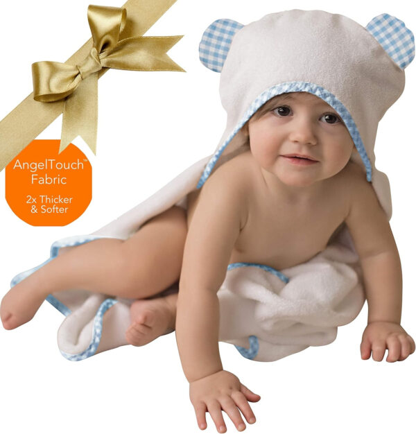 688af1175b66f87f5024dda13943a1ba549555982fb56fe202842.jpg Channing & Yates Premium Organic Baby Towel Set - Soft Viscose Bamboo Hooded Towel & Washcloth - Girl & Boy Bath Essentials (Beige/White)