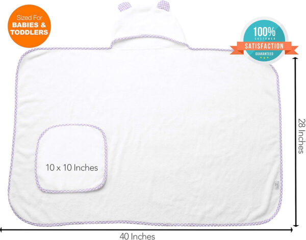 688af11d62431296bc1d52c57e3a9445c0cbed904f827abe7d32b.jpg Channing & Yates Premium Organic Baby Towel Set - Soft Viscose Bamboo Hooded Towel & Washcloth - Girl & Boy Bath Essentials (Beige/White)