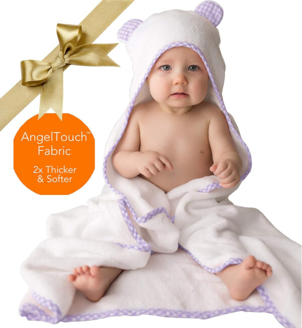 688af11e782f38edb8648ed59d734438222f1b1456202d9a226eb.jpg Channing & Yates Premium Organic Baby Towel Set - Soft Viscose Bamboo Hooded Towel & Washcloth - Girl & Boy Bath Essentials (Beige/White)