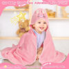 688af15e2c84dc06a8186fe0ddd8d8997206455a69400645734e5.jpg 4 PCS Hooded Baby Towels, Absorbent Baby Bath Towel, Soft Baby Towels and 3 PCS Baby Washcloths for Newborns, Toddlers, and Kids, 32x32 in Baby Towel with Hood for Boy and Girl (Pink Kittens)