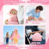 688af15f699ac145afd5ca32a91a47db99559ba8ecb36f4bd5f74.jpg 4 PCS Hooded Baby Towels, Absorbent Baby Bath Towel, Soft Baby Towels and 3 PCS Baby Washcloths for Newborns, Toddlers, and Kids, 32x32 in Baby Towel with Hood for Boy and Girl (Pink Kittens)