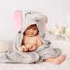 688af17cdf8f20a7f580511f1144f57240359fbf0afca89ead5d0.jpg Hooded Baby Towel - Ultra Soft & Absorbent Rayon derived from Bamboo - Cute Animal Design - Large 35.4 x 35.4 inches - Perfect for Newborns & Toddlers - Elephant