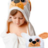 688af18966a3660c3a302b06271698b0bd96aa00990b542e10bf3.jpg Hooded Baby Towel - Ultra Soft & Absorbent Rayon derived from Bamboo - Cute Animal Design - Large 35.4 x 35.4 inches - Perfect for Newborns & Toddlers - Elephant