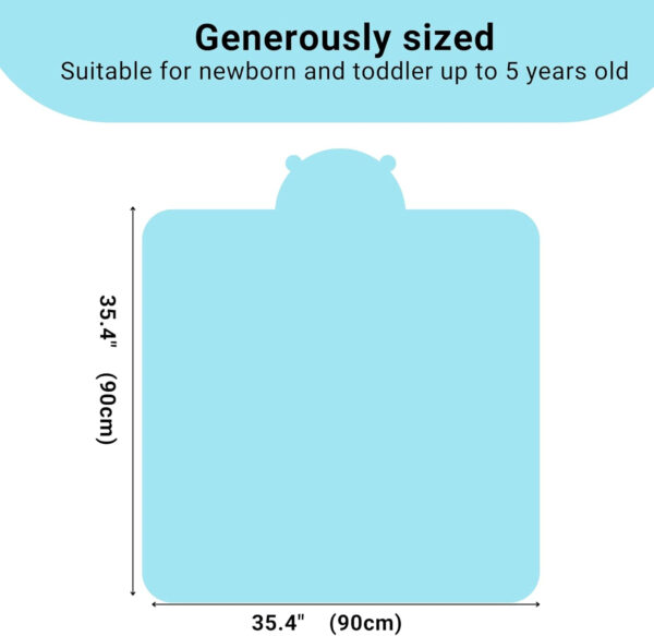 688af1948f32644e6a3552b8ba91a34ddccdbfb30cf84a1b14a13.jpg Hooded Baby Towel - Ultra Soft & Absorbent Rayon derived from Bamboo - Cute Animal Design - Large 35.4 x 35.4 inches - Perfect for Newborns & Toddlers - Elephant