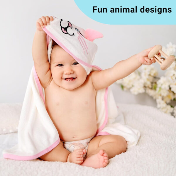 688af1973059e90d2d21b83d5f073f9cc195329216c378694a924.jpg Hooded Baby Towel - Ultra Soft & Absorbent Rayon derived from Bamboo - Cute Animal Design - Large 35.4 x 35.4 inches - Perfect for Newborns & Toddlers - Elephant