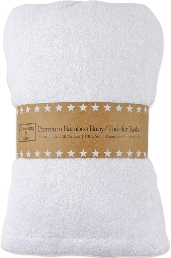 Channing & Yates - Premium Baby Robe - Toddler Robe - Organic Bamboo Hooded Bathrobe Towel - Thick & Soft