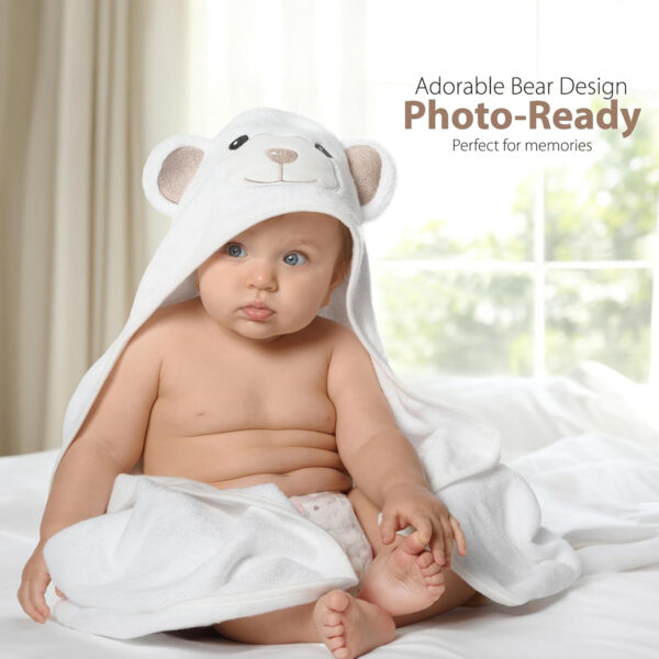 688af2a596f2f267a2cea3c5c01fcdf38a6e810edb9f59017a84a.jpg MINIBOO Hooded Baby Towels for Newborn & Toddler - Super Soft Baby Bath Towels with Hood, Highly Absorbent Viscose Made from Bamboo Hooded Towel for Boys, Girls, Newborn Essentials.