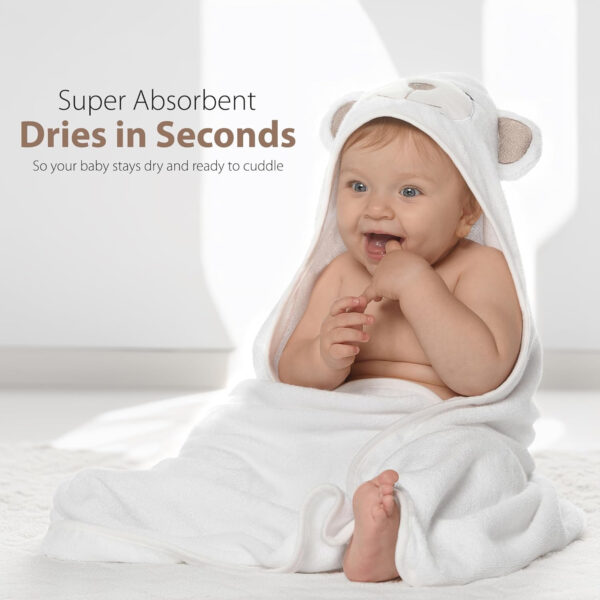688af2a98fdfaf6d09a3e4b3ea8bf24ec8efc3ace7998e21789a2.jpg MINIBOO Hooded Baby Towels for Newborn & Toddler - Super Soft Baby Bath Towels with Hood, Highly Absorbent Viscose Made from Bamboo Hooded Towel for Boys, Girls, Newborn Essentials.