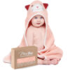 688af2ad3ffd57967b4c2e5d19ea8f6ad8e8b7a7794a18956a582.jpg MINIBOO Hooded Baby Towels for Newborn & Toddler - Super Soft Baby Bath Towels with Hood, Highly Absorbent Viscose Made from Bamboo Hooded Towel for Boys, Girls, Newborn Essentials.