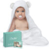 688af2b83cf9ed1e97dc6395ed2abb57f2c6afd61bfa0f933b336.jpg MINIBOO Hooded Baby Towels for Newborn & Toddler - Super Soft Baby Bath Towels with Hood, Highly Absorbent Viscose Made from Bamboo Hooded Towel for Boys, Girls, Newborn Essentials.