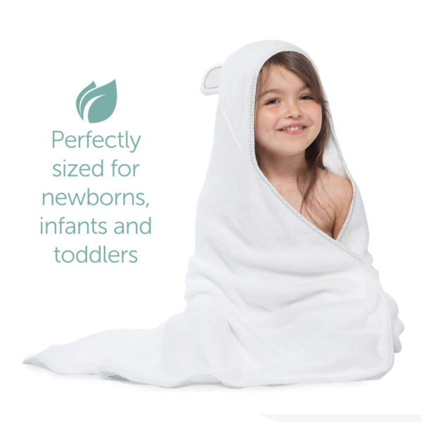 688af2bdaf7df0e651edc10b5f11c89dbc2c7557f5394a7c6b72f.jpg MINIBOO Hooded Baby Towels for Newborn & Toddler - Super Soft Baby Bath Towels with Hood, Highly Absorbent Viscose Made from Bamboo Hooded Towel for Boys, Girls, Newborn Essentials.