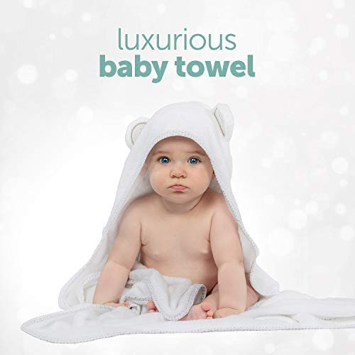 688af2bf400bf29c4a3eaed98467dc880e2c3bae88d28404609fa.jpg MINIBOO Hooded Baby Towels for Newborn & Toddler - Super Soft Baby Bath Towels with Hood, Highly Absorbent Viscose Made from Bamboo Hooded Towel for Boys, Girls, Newborn Essentials.