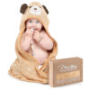 688af2c20fb466e27b267cae4be4592b56d0c1990e221c8e395a0.jpg MINIBOO Hooded Baby Towels for Newborn & Toddler - Super Soft Baby Bath Towels with Hood, Highly Absorbent Viscose Made from Bamboo Hooded Towel for Boys, Girls, Newborn Essentials.
