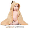 688af2c6a8b06dc22781cce5f8474ee3b2fb1662d42a965d608ee.jpg MINIBOO Hooded Baby Towels for Newborn & Toddler - Super Soft Baby Bath Towels with Hood, Highly Absorbent Viscose Made from Bamboo Hooded Towel for Boys, Girls, Newborn Essentials.