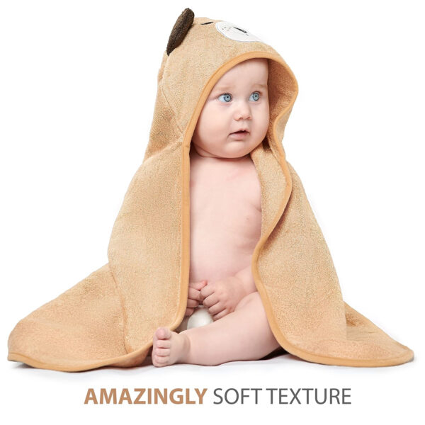 688af2c6a8b06dc22781cce5f8474ee3b2fb1662d42a965d608ee.jpg MINIBOO Hooded Baby Towels for Newborn & Toddler - Super Soft Baby Bath Towels with Hood, Highly Absorbent Viscose Made from Bamboo Hooded Towel for Boys, Girls, Newborn Essentials.