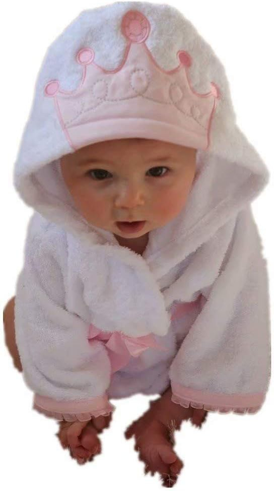 688af314ca5df47b9a7221bb61bbcda2013da30db087bd19ff96b.jpg Baby Girl Bathrobes Wash Waddle Princess Crown Hooded Robe Girls Bath Robe Towel Terry Cotton Ultra Absorbent