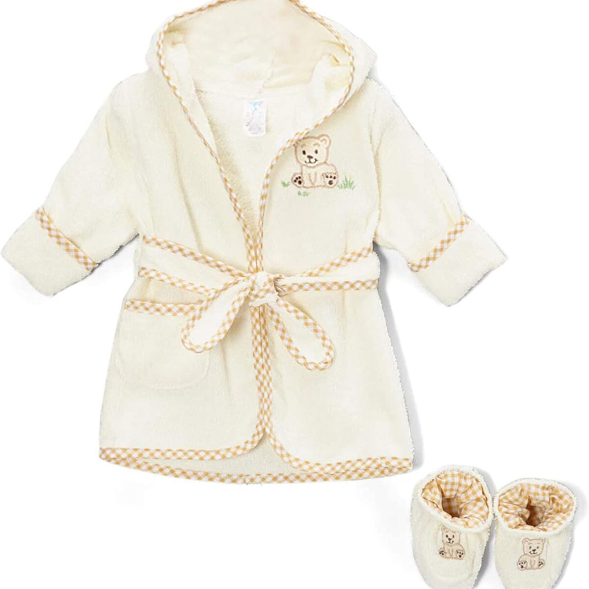 688af37458b1272682281c66e85d866b14c0d0b17ffbf58457f93.jpg Spasilk 100% Cotton Hooded Terry Bathrobe with Booties Baby One Size Gifts — Shower