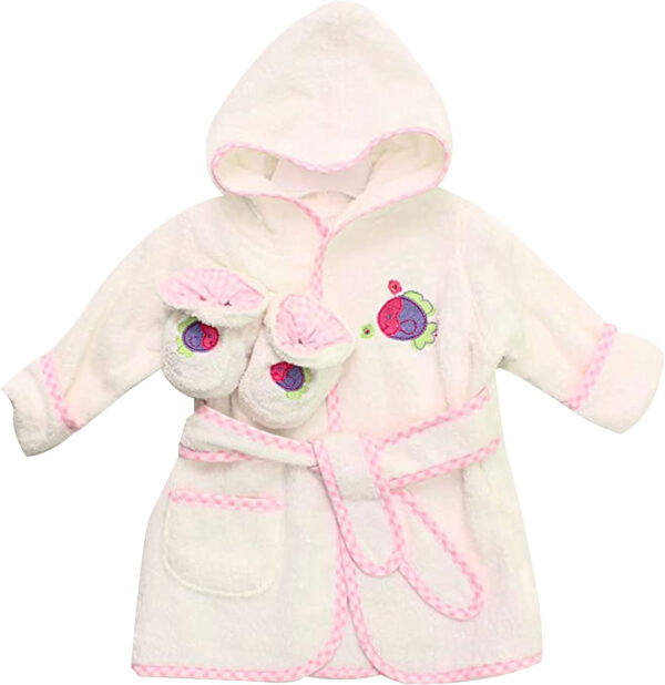 Spasilk 100% Cotton Hooded Terry Bathrobe with Booties Baby One Size Gifts — Shower